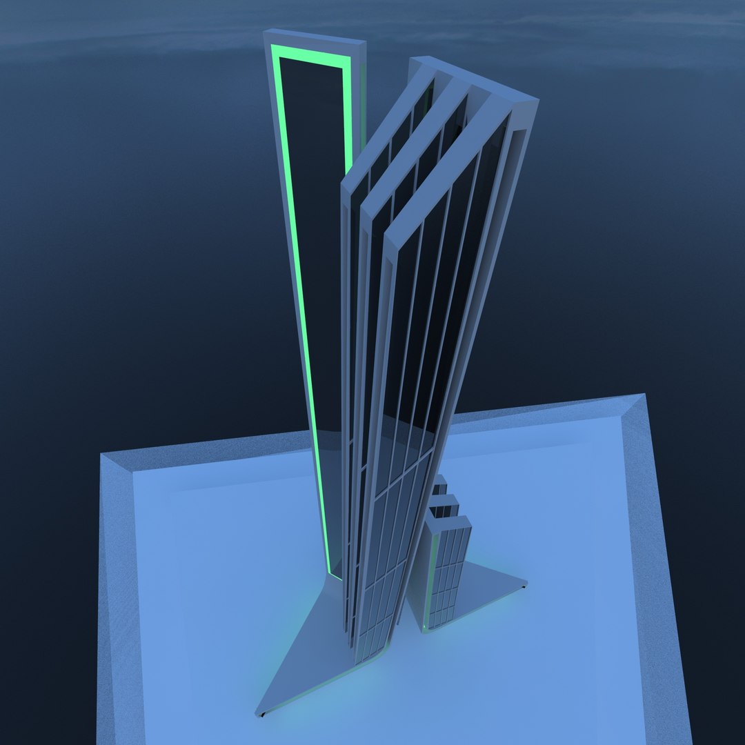 Curated visual reference: Curated Futuristic Skyscraper Models Gallery View