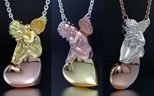 3D valentine Special Baby Angel Pendant