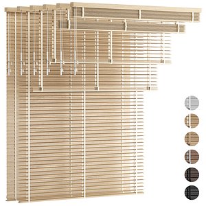 Wooden Venetian Blinds with Tape Bandalux set 01 3D model