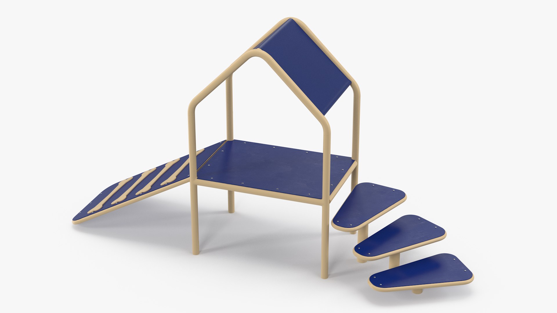 Canine Condo for Dog Park Blue 3D model preview