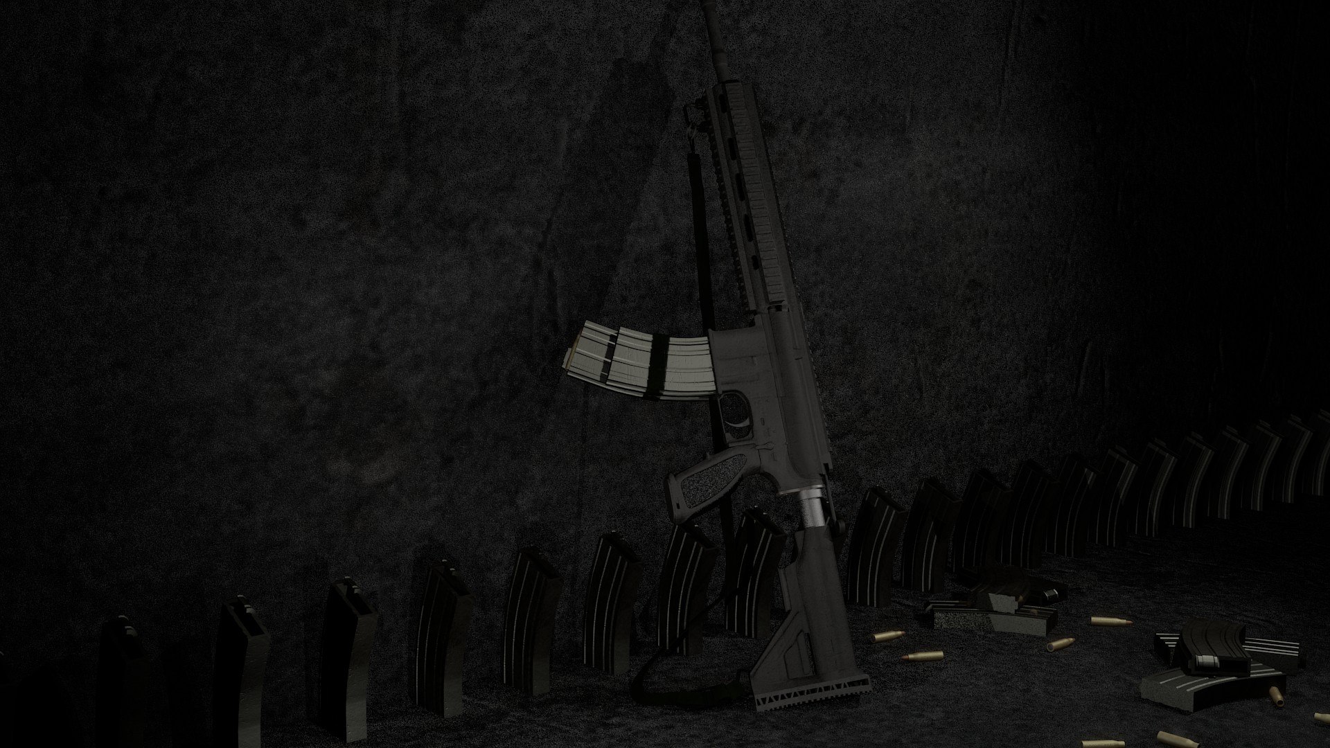 Gritty Assault Rifle 3d Model