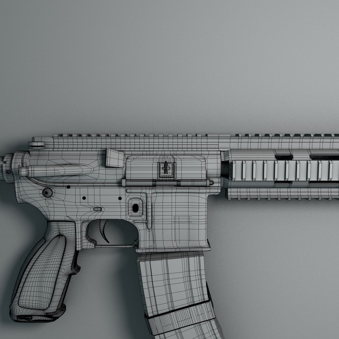 Gritty Assault Rifle 3d Model