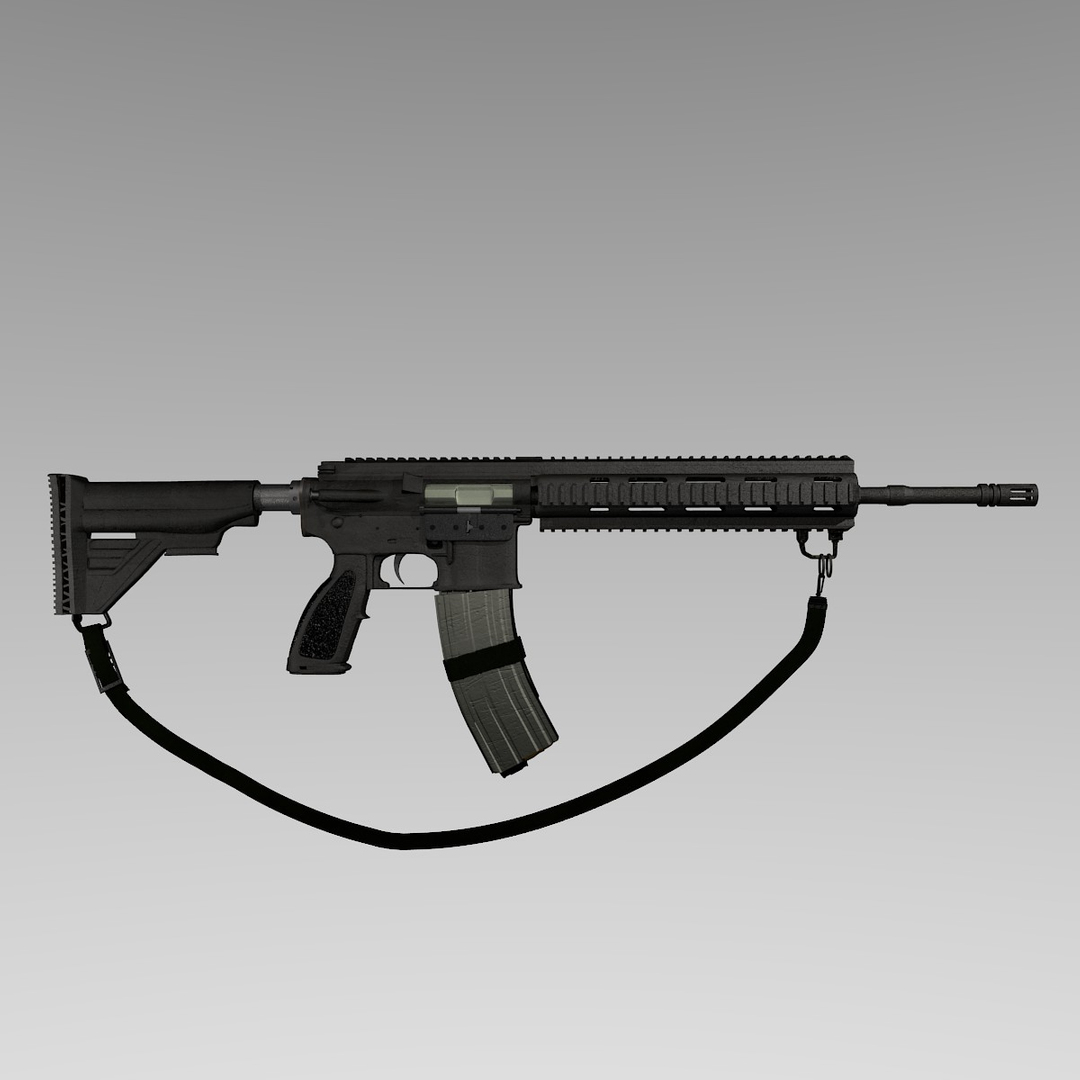 Gritty Assault Rifle 3d Model
