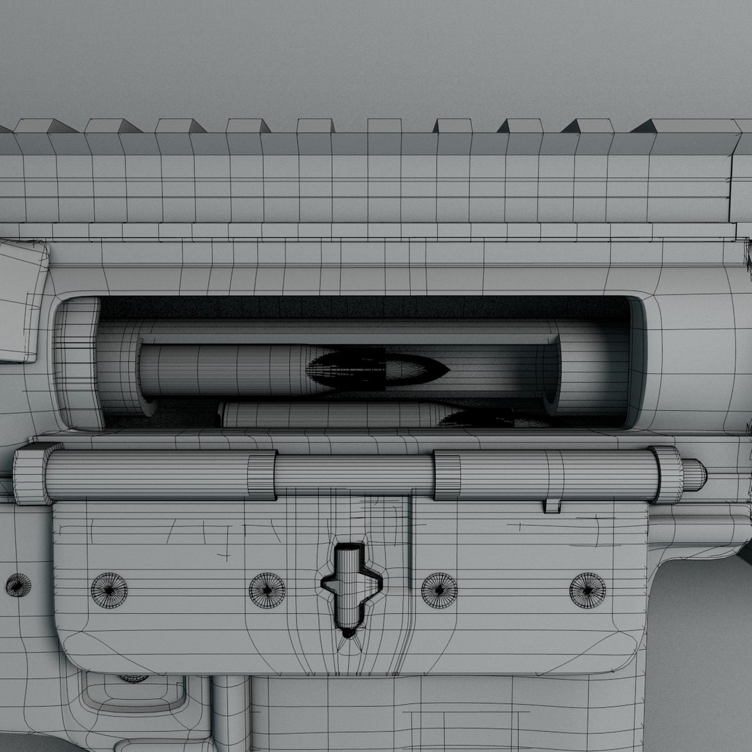Gritty Assault Rifle 3d Model