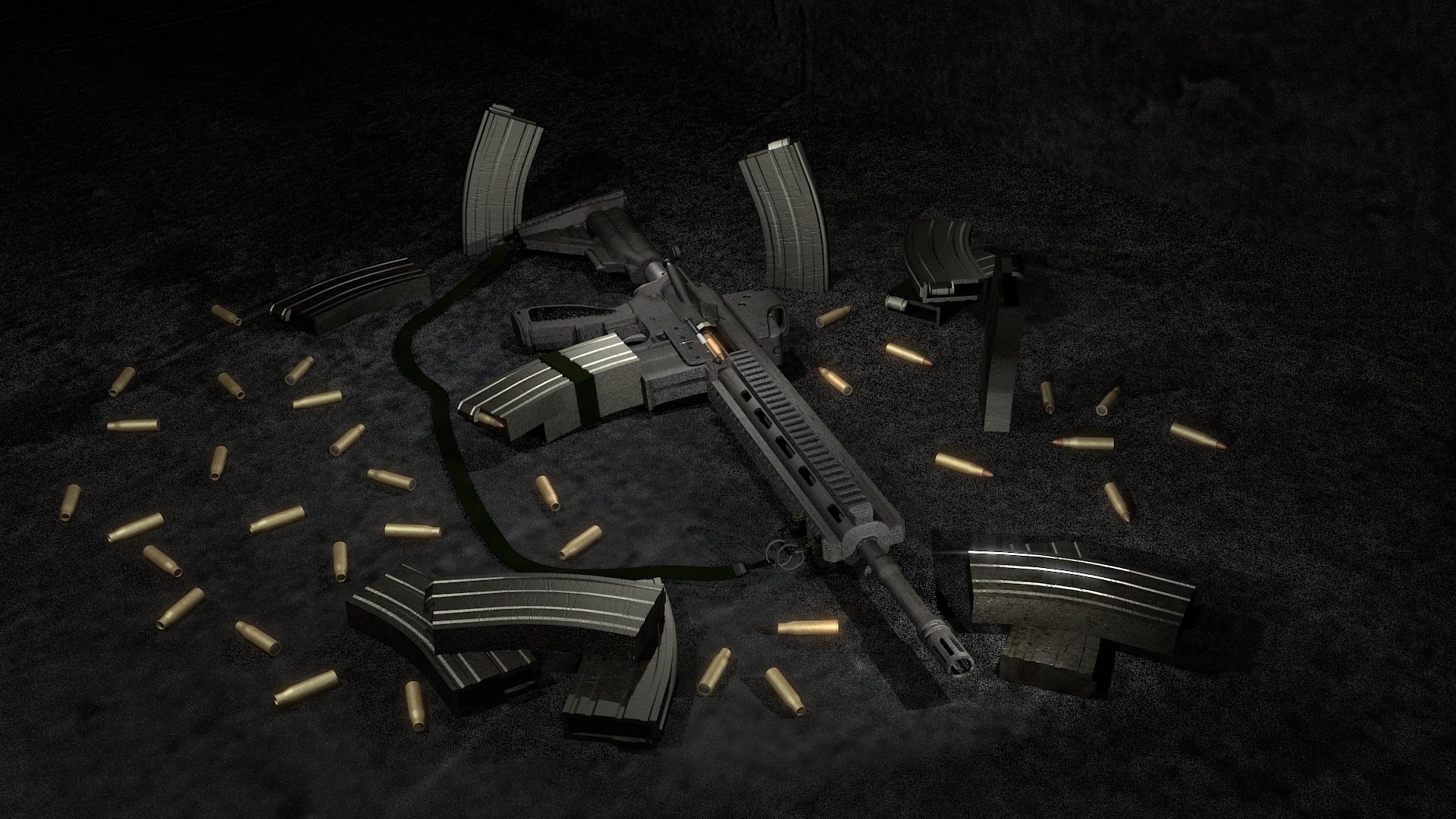 Gritty Assault Rifle 3d Model