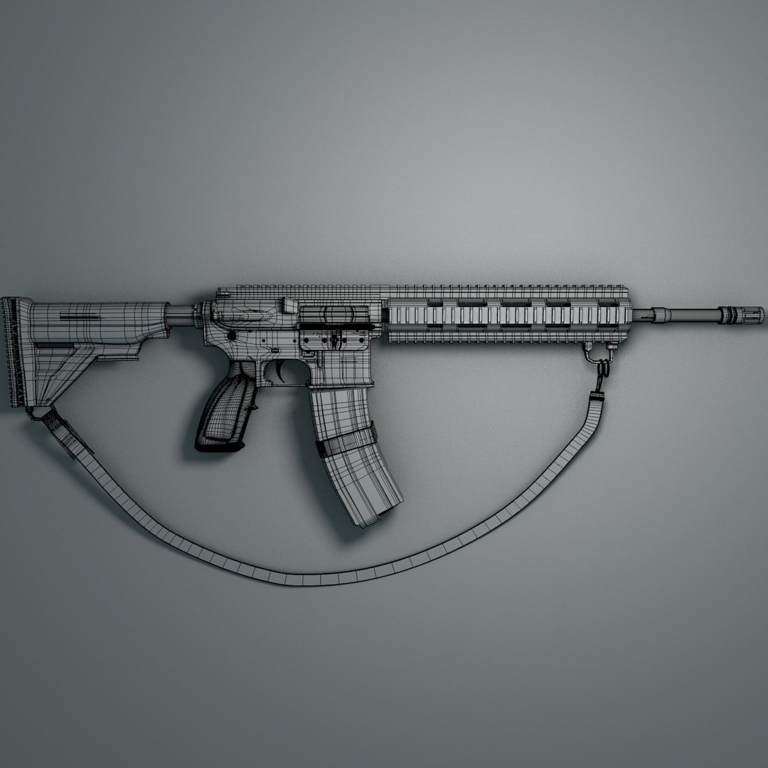 Gritty Assault Rifle 3d Model