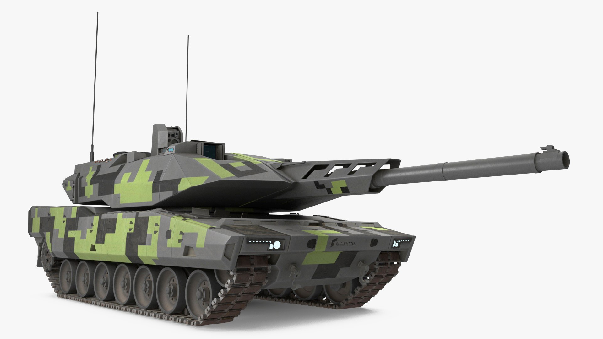Rheinmetall Panther KF51 MBT Dusted 3D model preview