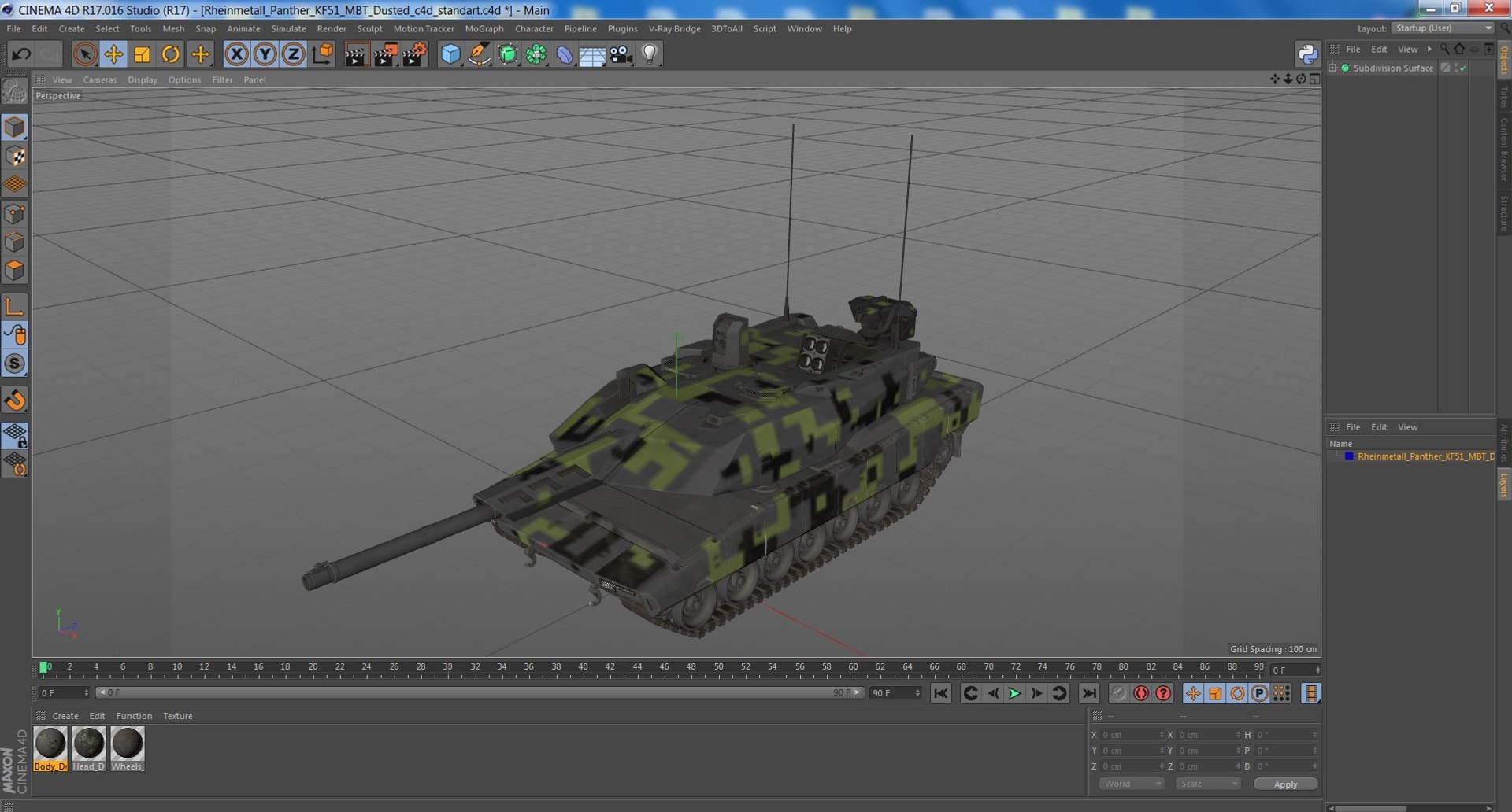 Rheinmetall Panther KF51 MBT Dusted Model - TurboSquid 2203757