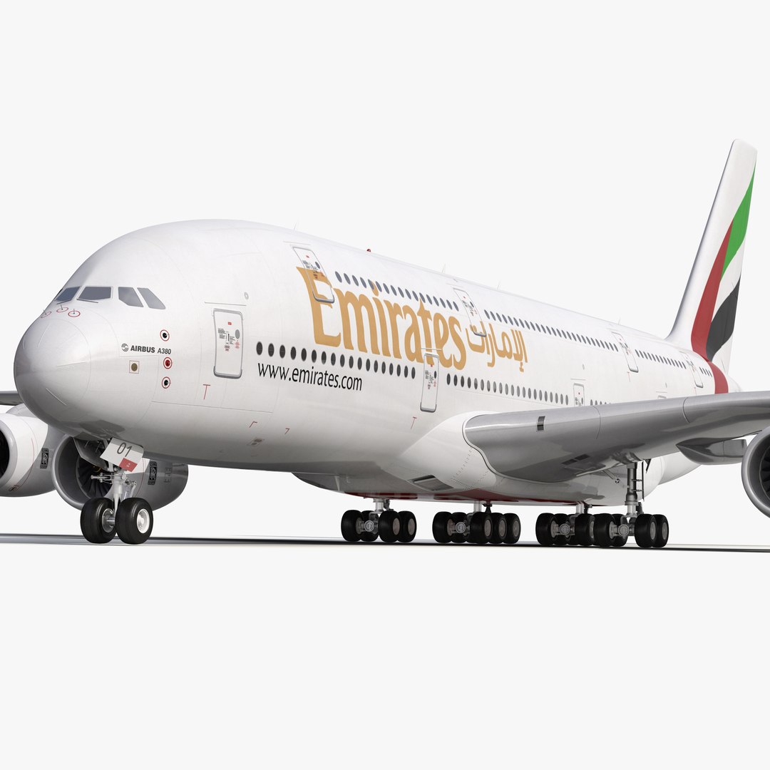 Airbus A380-900 Emirates 3D Model preview