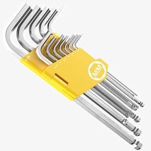 Detailed Allen Key Wrenches 3D model