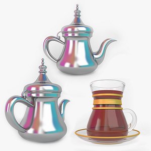 3D Teapot With Cups model