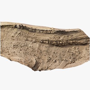 3D Cliff Mountain Slope Scan model