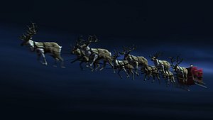 fred rigged reindeers sleigh 3d ma