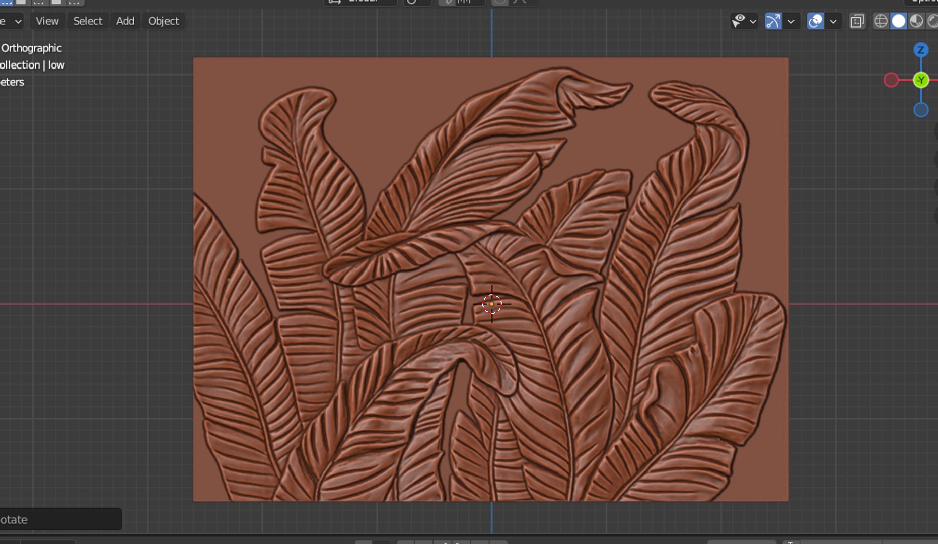 3D Model Modern Tropical Banana Leaves Relief Wall Panel STL CNC 106 ...