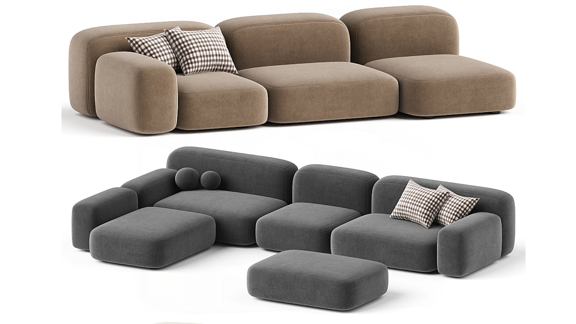 3D Modular Sofa Ribbl Model - TurboSquid 2203178