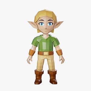 3D Elf boy low poly model