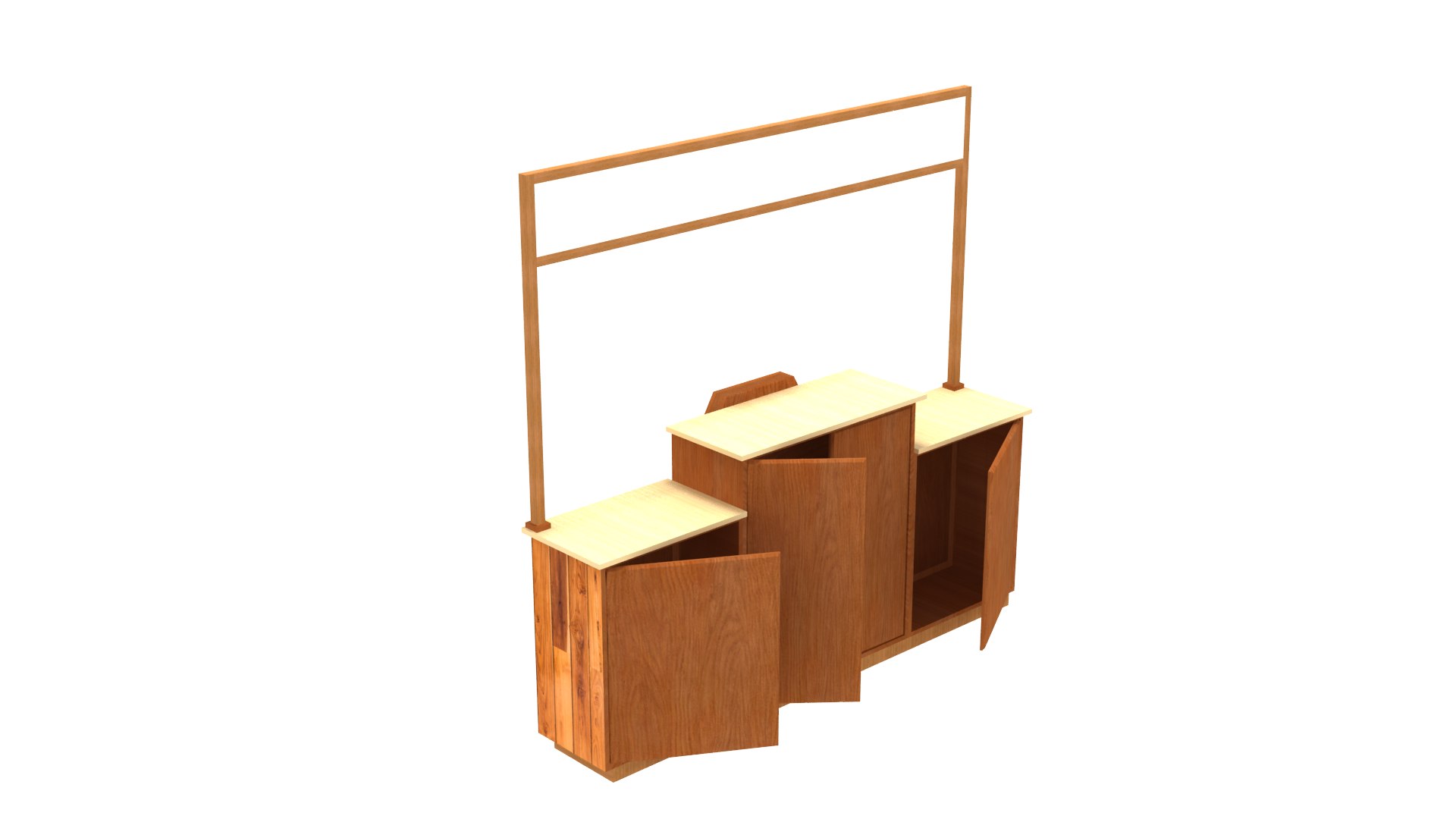 3D Model Food Stall Wood Texture Construction - TurboSquid 2051436