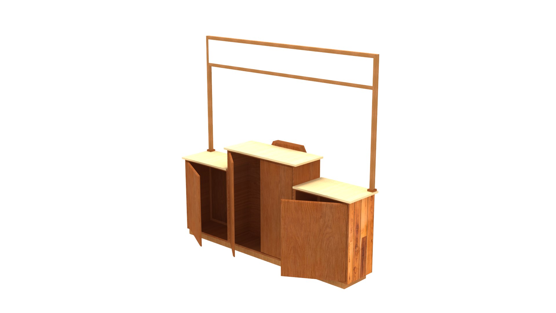 3D Model Food Stall Wood Texture Construction - TurboSquid 2051436