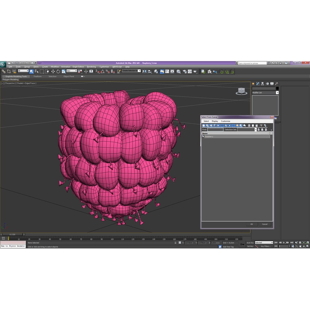 red raspberry modeled 3ds