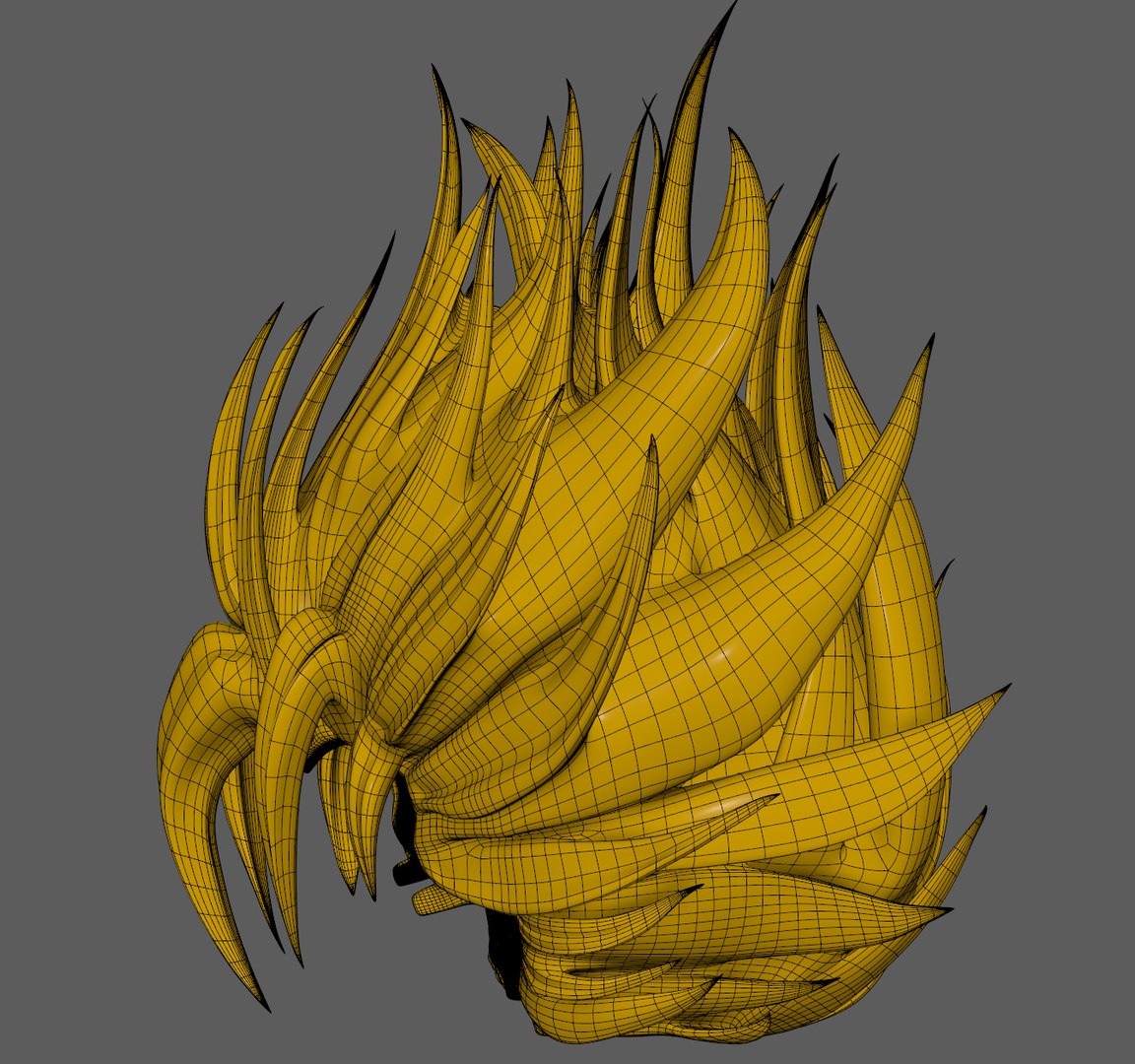 3D model super saiyajin face 100 - infinito DRAGON BALL AF VR / AR /  low-poly