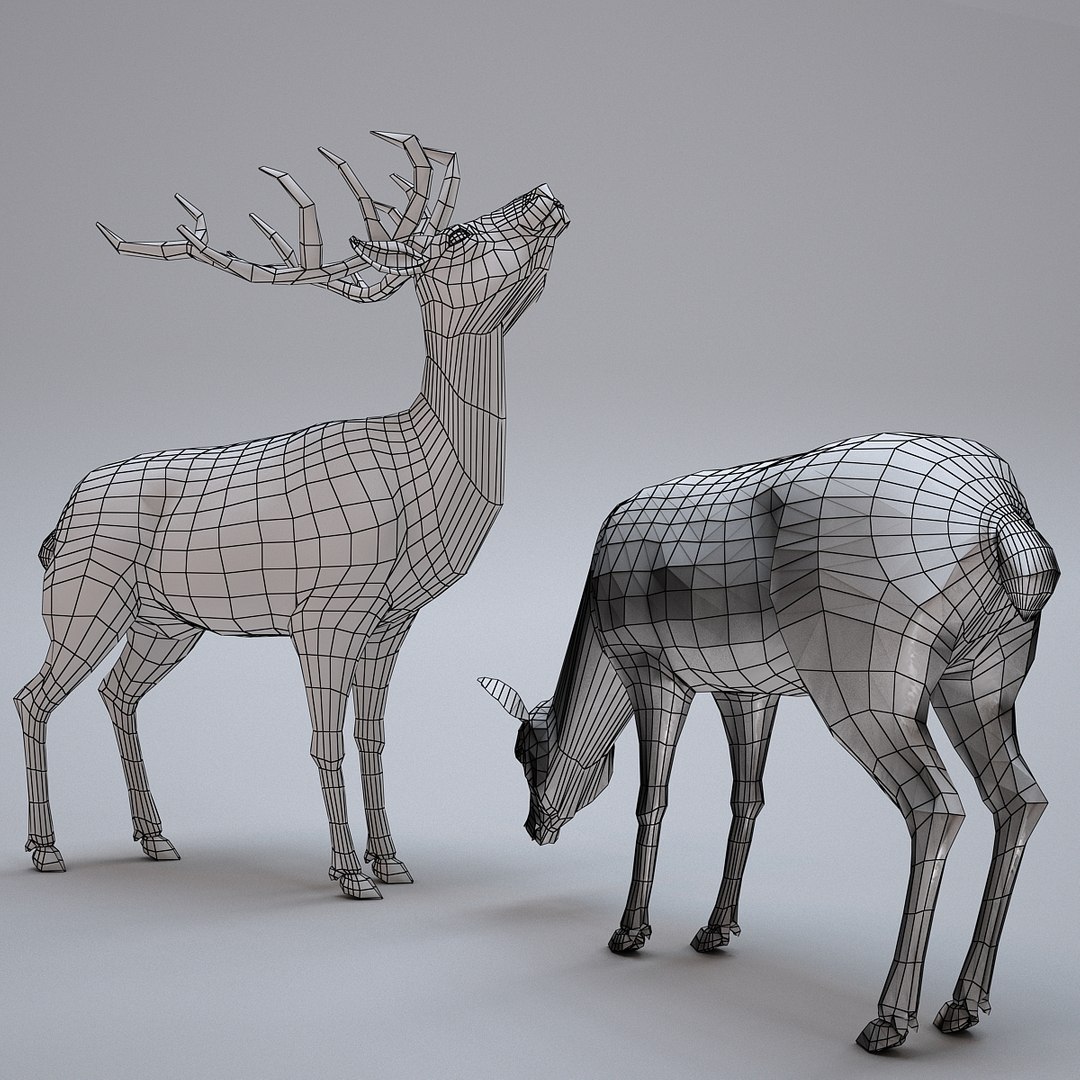 Deer statues model - TurboSquid 1609884