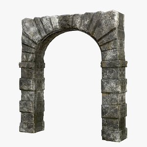 low-poly medieval arch 3D model