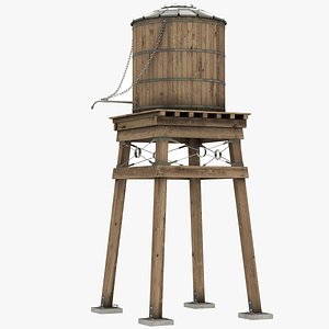 3D Water Timber Tank model