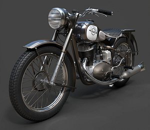 IZH-49 Soviet Classic Motorcycle - Ultra High-Poly 3D Model model