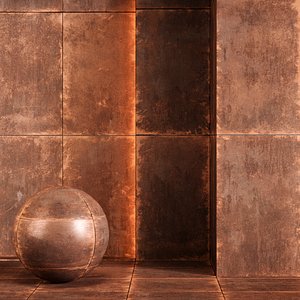3D Corten metall model