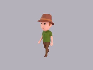 Cartoon Male Character Rigged 114 3D model