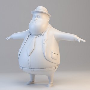 cartoon fat inspector 3D