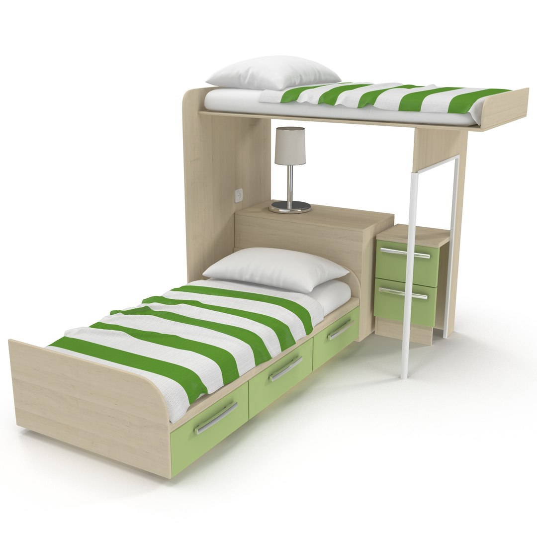 Two Story Children's Bed 3D model preview