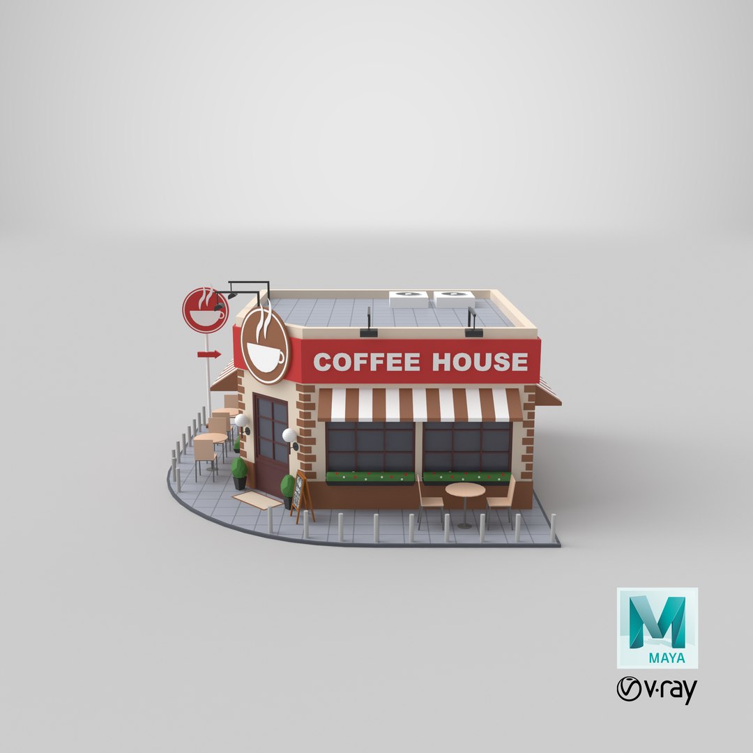 3D Low Poly Cartoon Coffee House model https://p.turbosquid.com/ts-thumb/w5/YyoxiQ/My/stemcell_maya_vray_render/png/1641374584/1920x1080/fit_q87/080f95d360e309a7f34d270a2168aa7910c088ef/stemcell_maya_vray_render.jpg