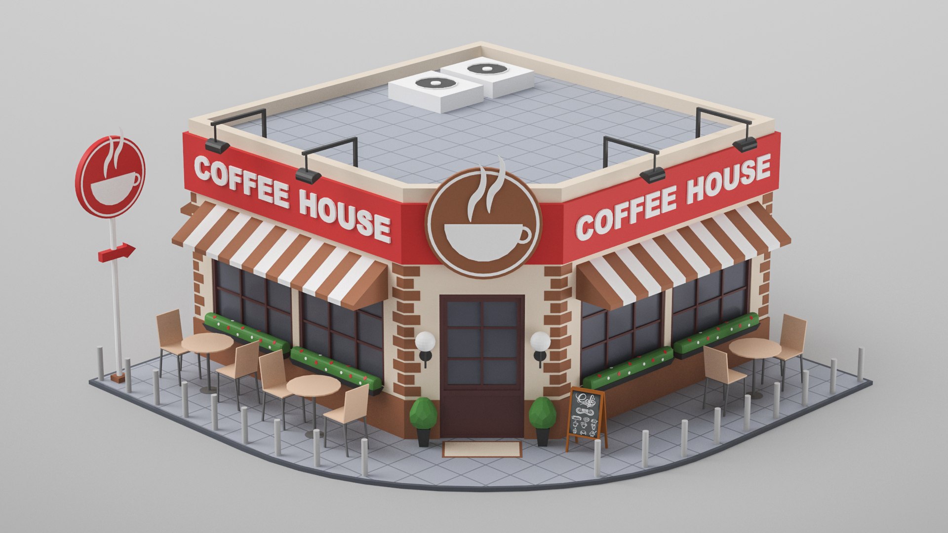 3D model Big Coffee Pot - Classic Design VR / AR / low-poly