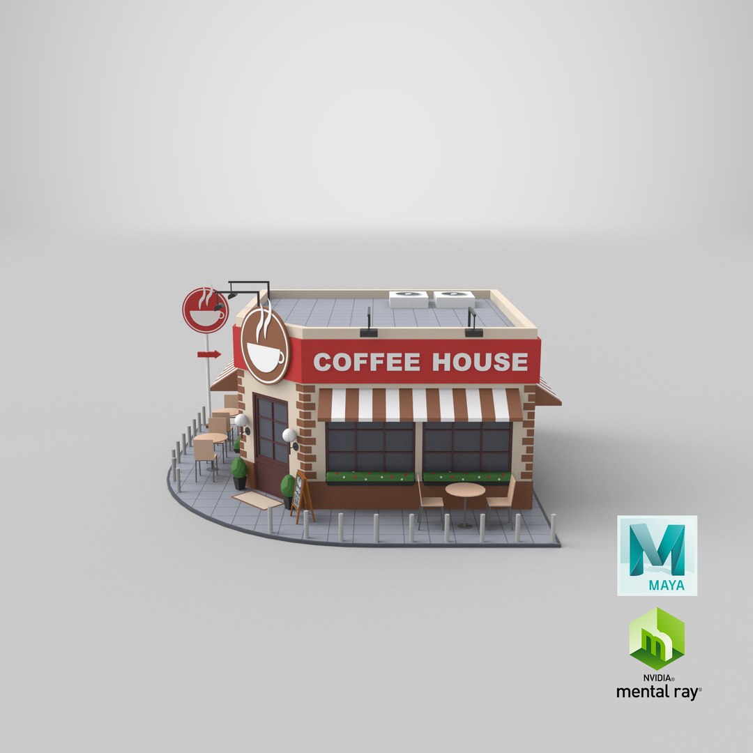 3D Low Poly Cartoon Coffee House model https://p.turbosquid.com/ts-thumb/w5/YyoxiQ/mo/stemcell_maya_mental_ray_render/png/1641374583/1920x1080/fit_q87/aad611b5dfbcf89c0d8bc2aca625e6f20eb1310b/stemcell_maya_mental_ray_render.jpg