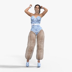 Persian Princess Rigged Animated Low-poly 3D model