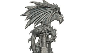 High detail Dragon statue 3D print model