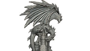 High detail Dragon statue 3D print