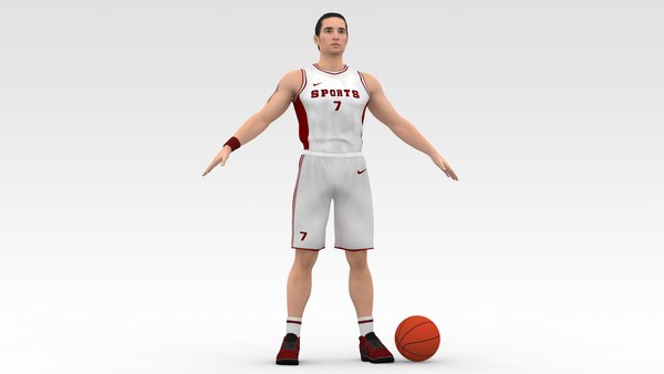 3D Basketball Player White Player 01 model