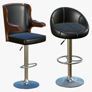 3D Stool Realistic Leather Modern model