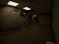 Realistic Backrooms Office Game Environment