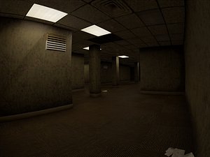 Realistic Backrooms Office Game Environment
