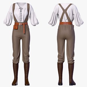 3D model Fantasy woman outfit 1