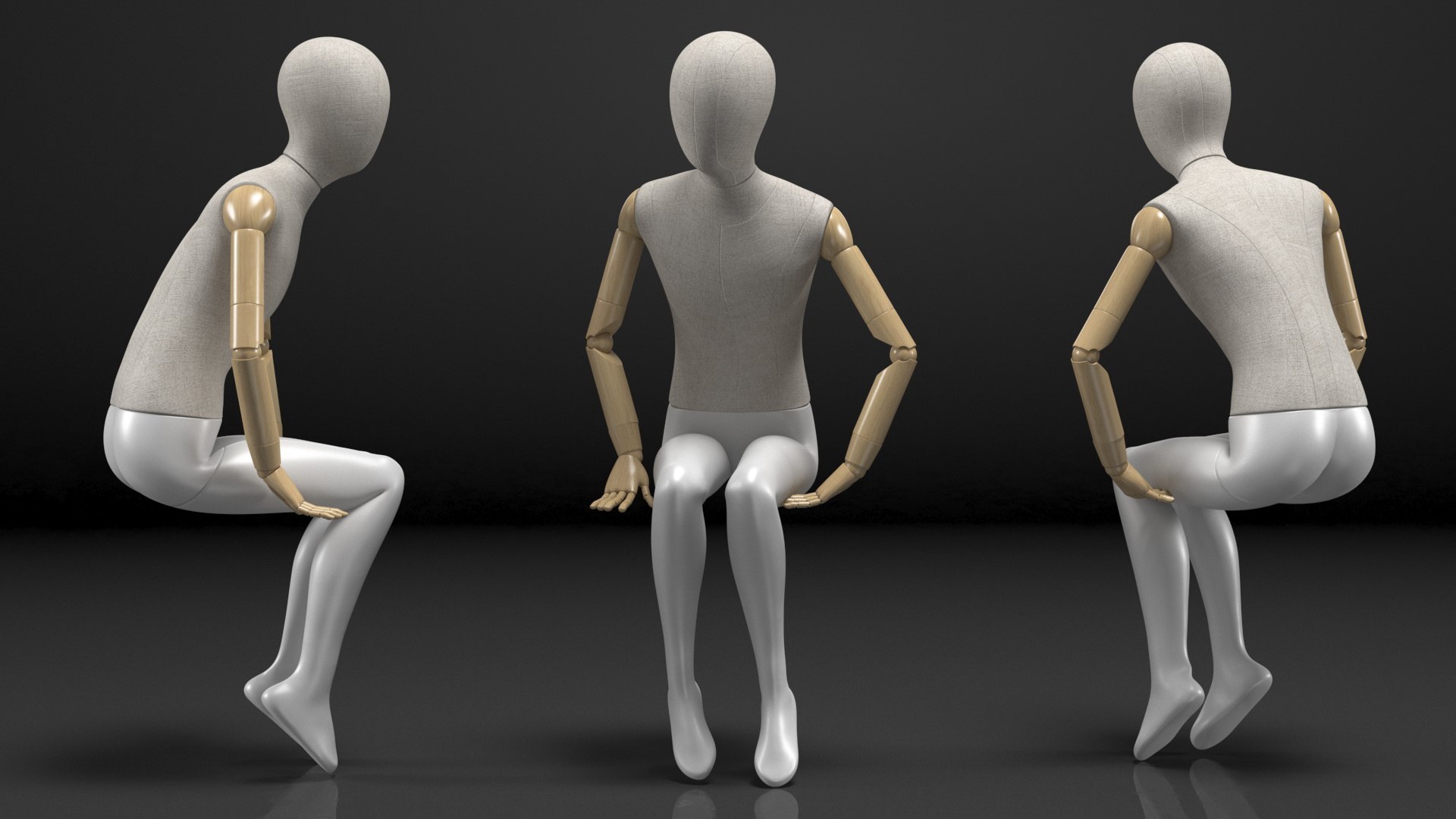 Flexible Child Mannequin Sitting Pose 3D Model - TurboSquid 1853338