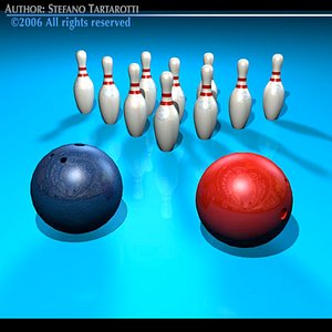 c4d bowling set pins