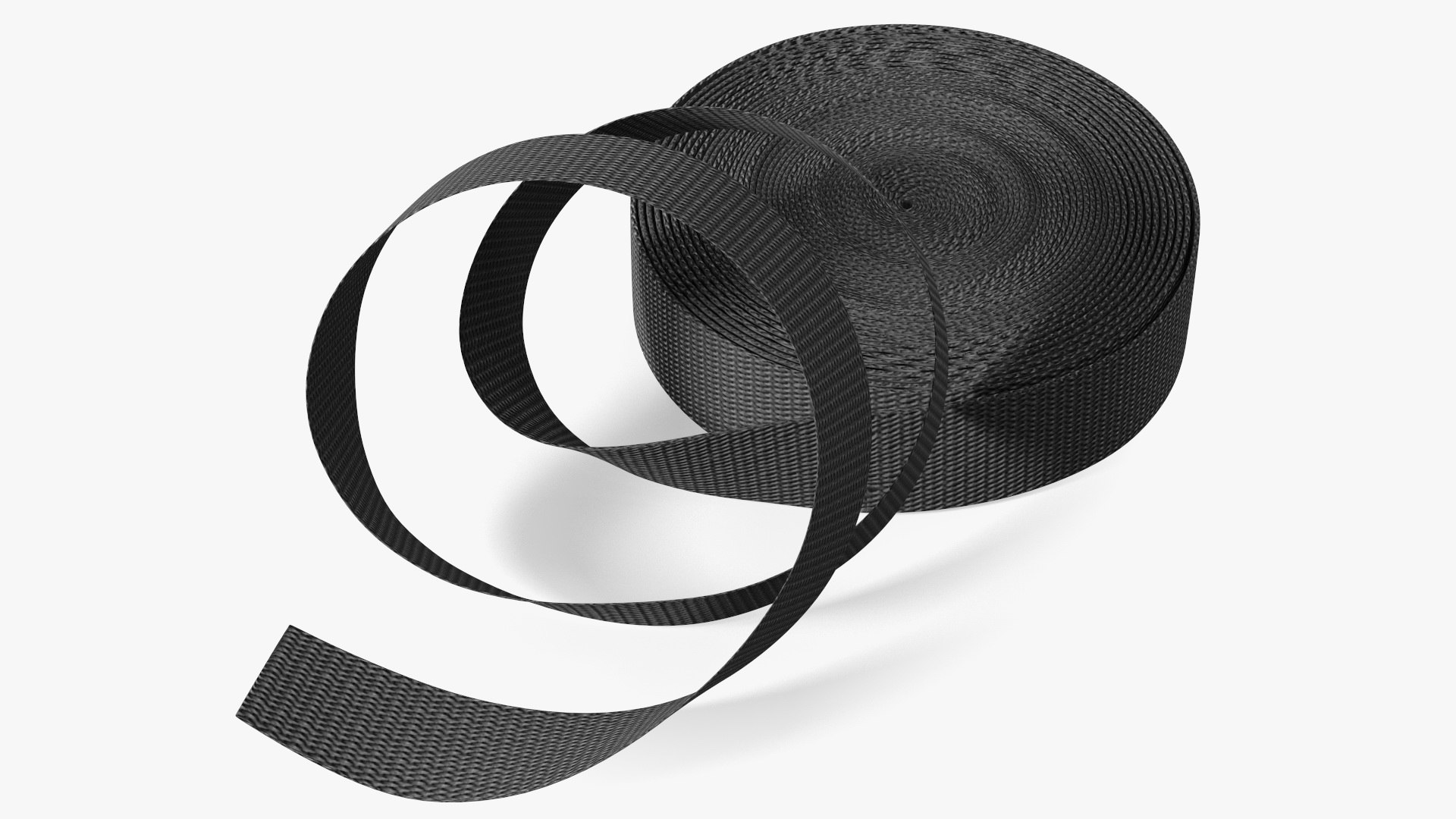 Heavy Duty Webbing Belt Strap Black 3D model preview