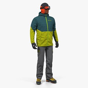 Rock Climber Winter Hiking Gear Standing Pose