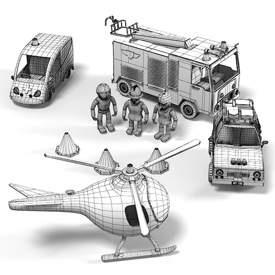 Emergency Rescue Playset 3d Model