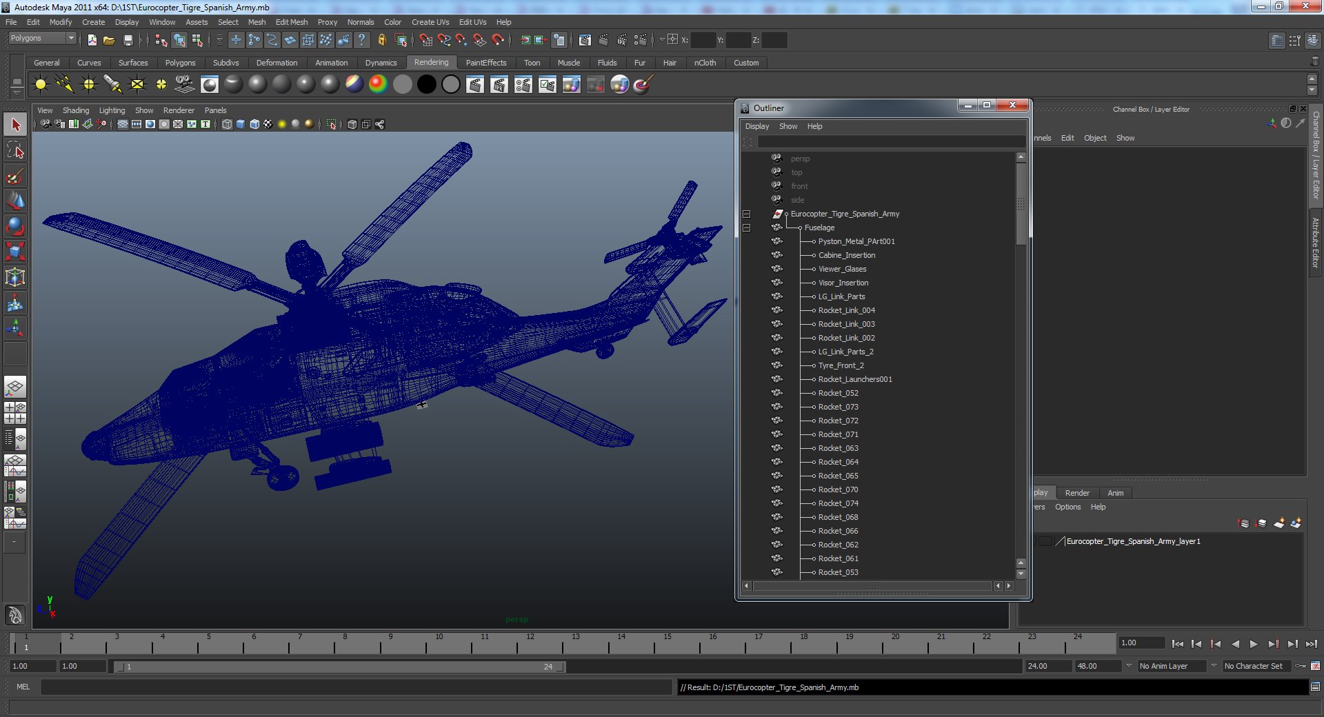 Eurocopter Tigre Spanish Army 3D model preview