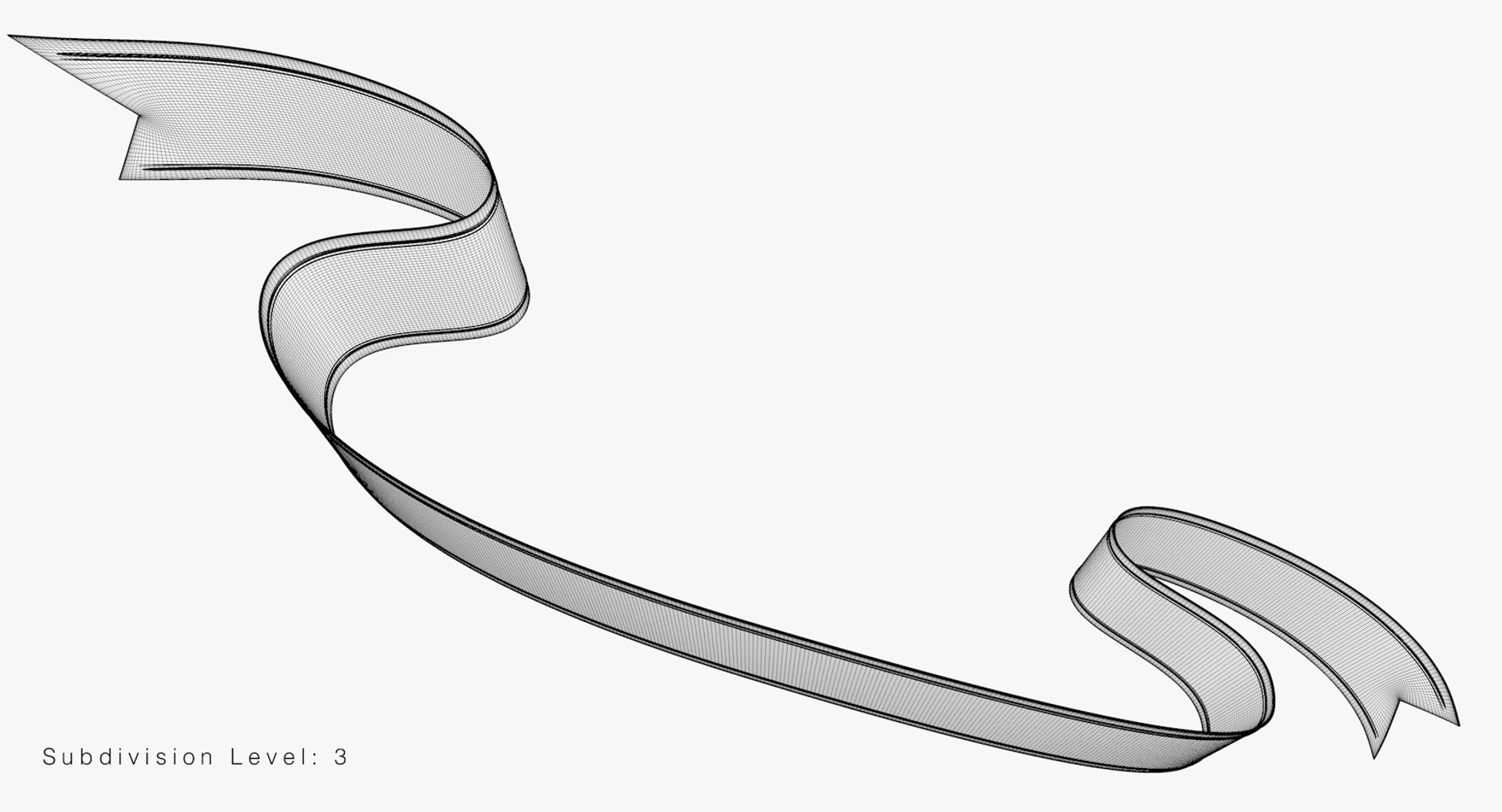 Floating ribbon 2 lines 3D model - TurboSquid 1328213